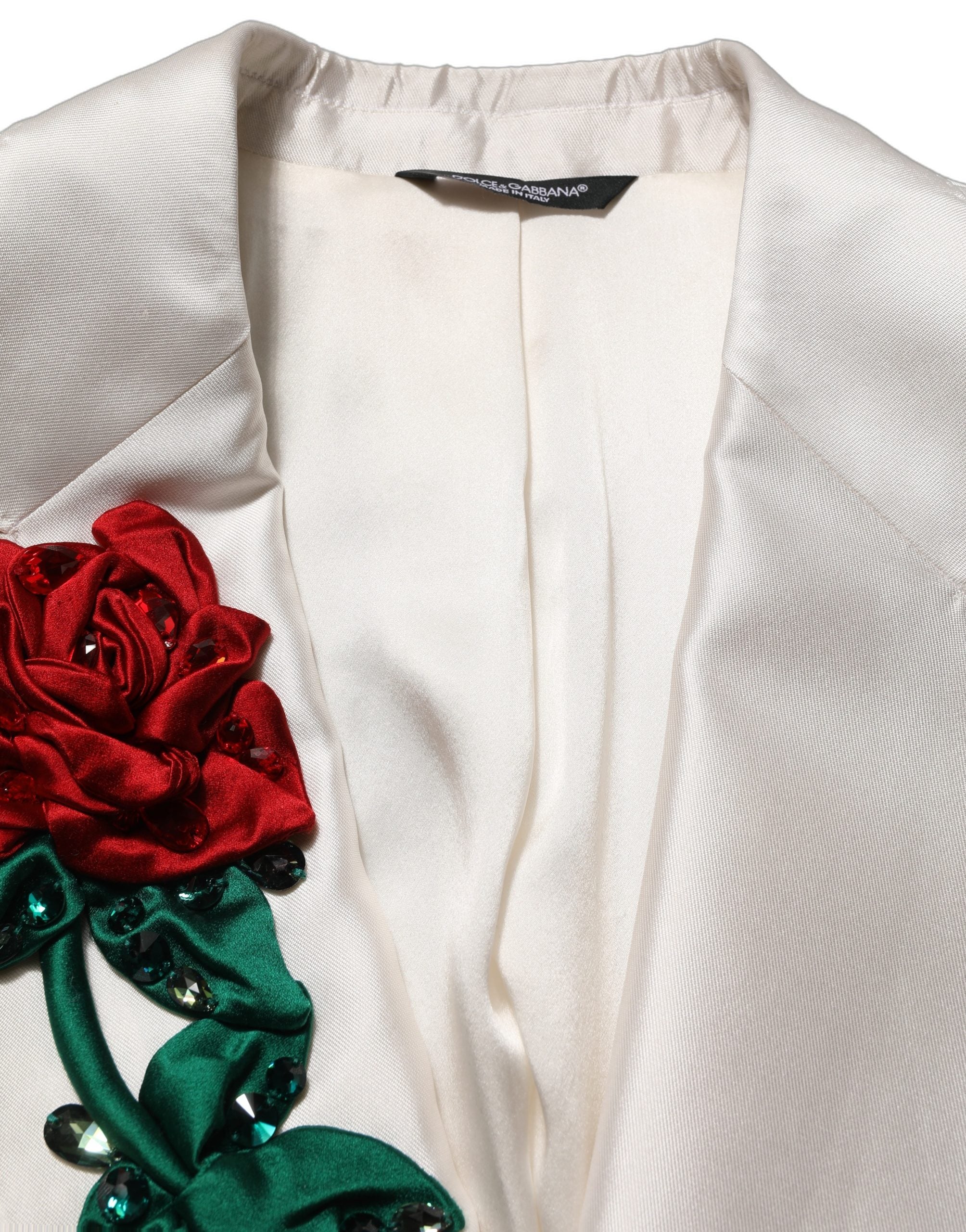 Dolce & Gabbana White Floral SICILIA Double Breasted Jacket