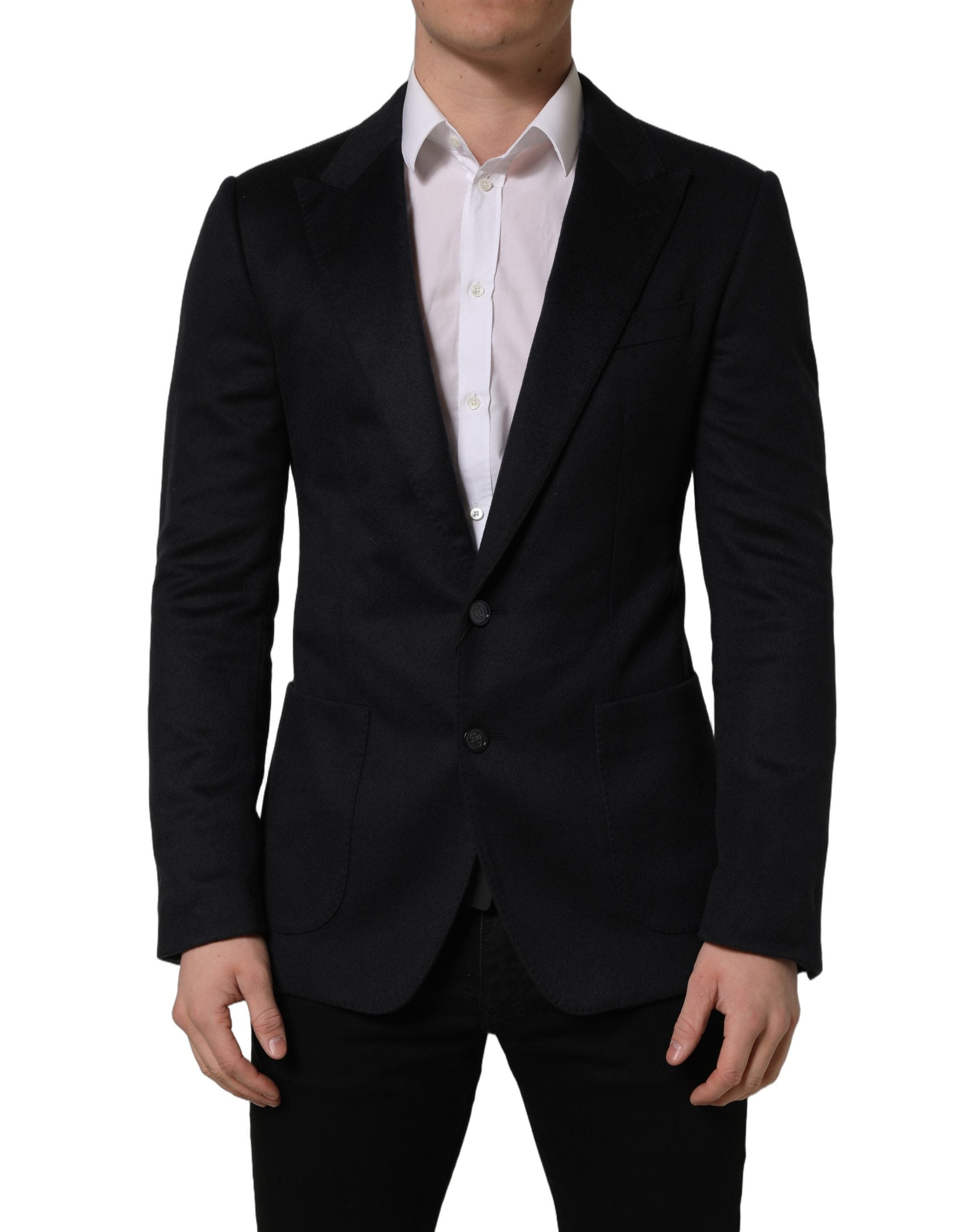Dolce & Gabbana Black Cashmere Single Breasted Blazer Jacket