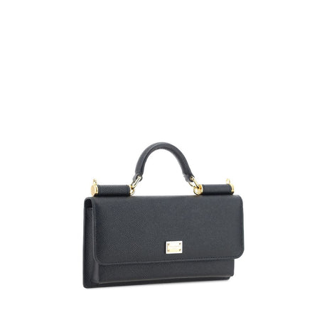 Dolce & Gabbana Black Calf Leather Bos Taurus Shoulder Bag