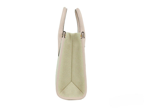 Michael Kors Mirella Small Powder Blush Canvas Shopper Crossbody Handbag Purse