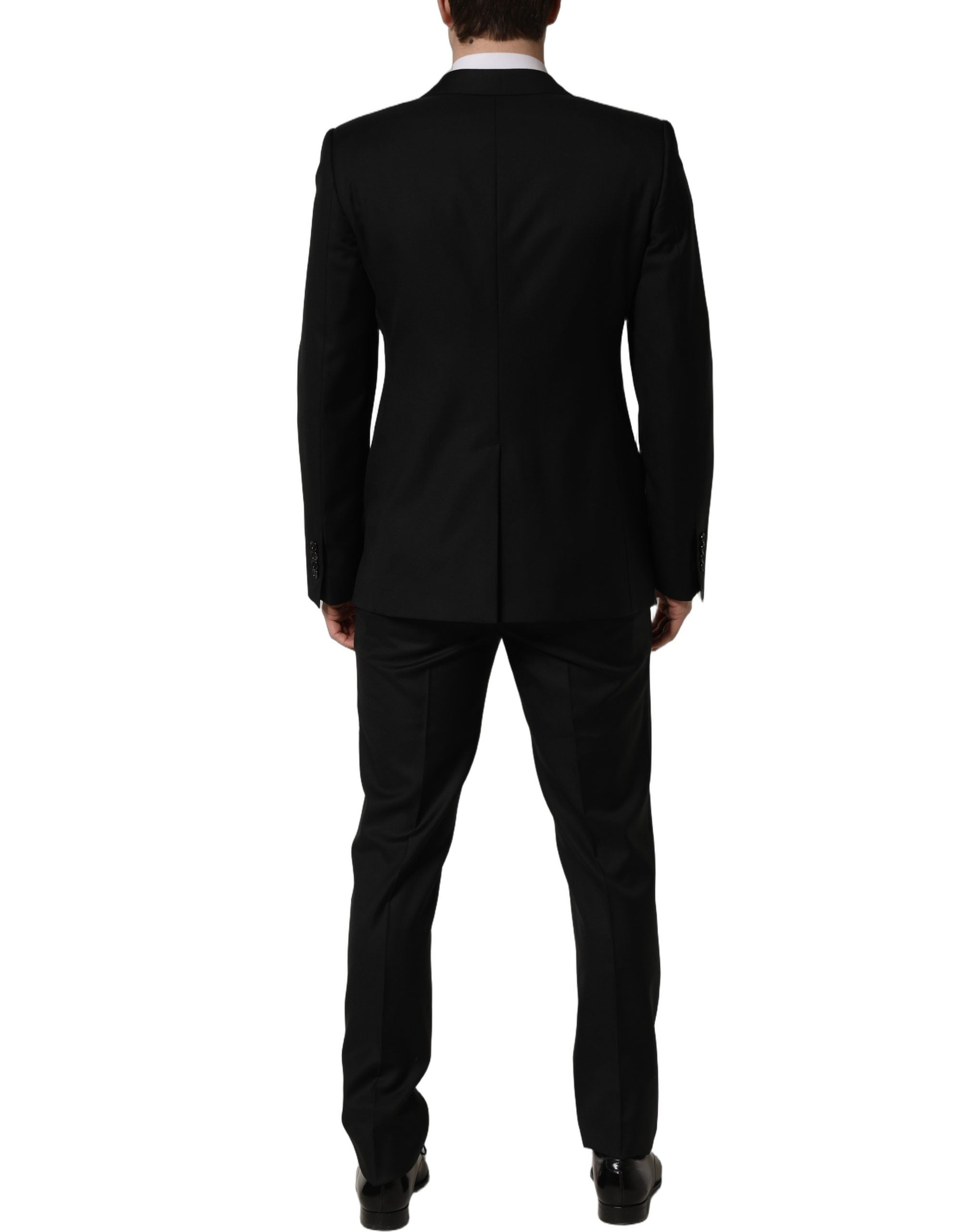 Dolce & Gabbana Black Wool Slim Fit Formal 2 Piece Men Suit