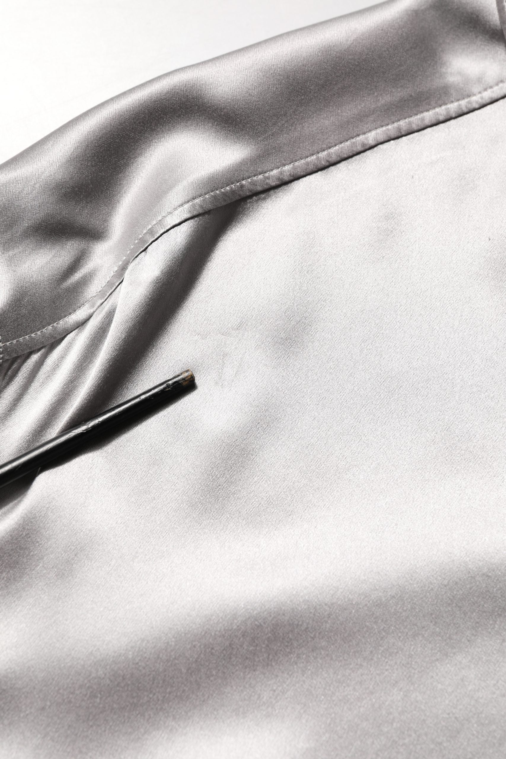 Dolce & Gabbana Metallic Grey Satin Silk Formal Dress Shirt