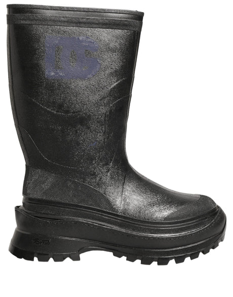 Dolce & Gabbana Black PVC Pull On Rain Boots Men Shoes