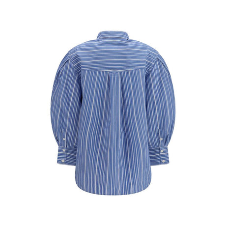 Ganni Blue Cotton Pattern Shirt
