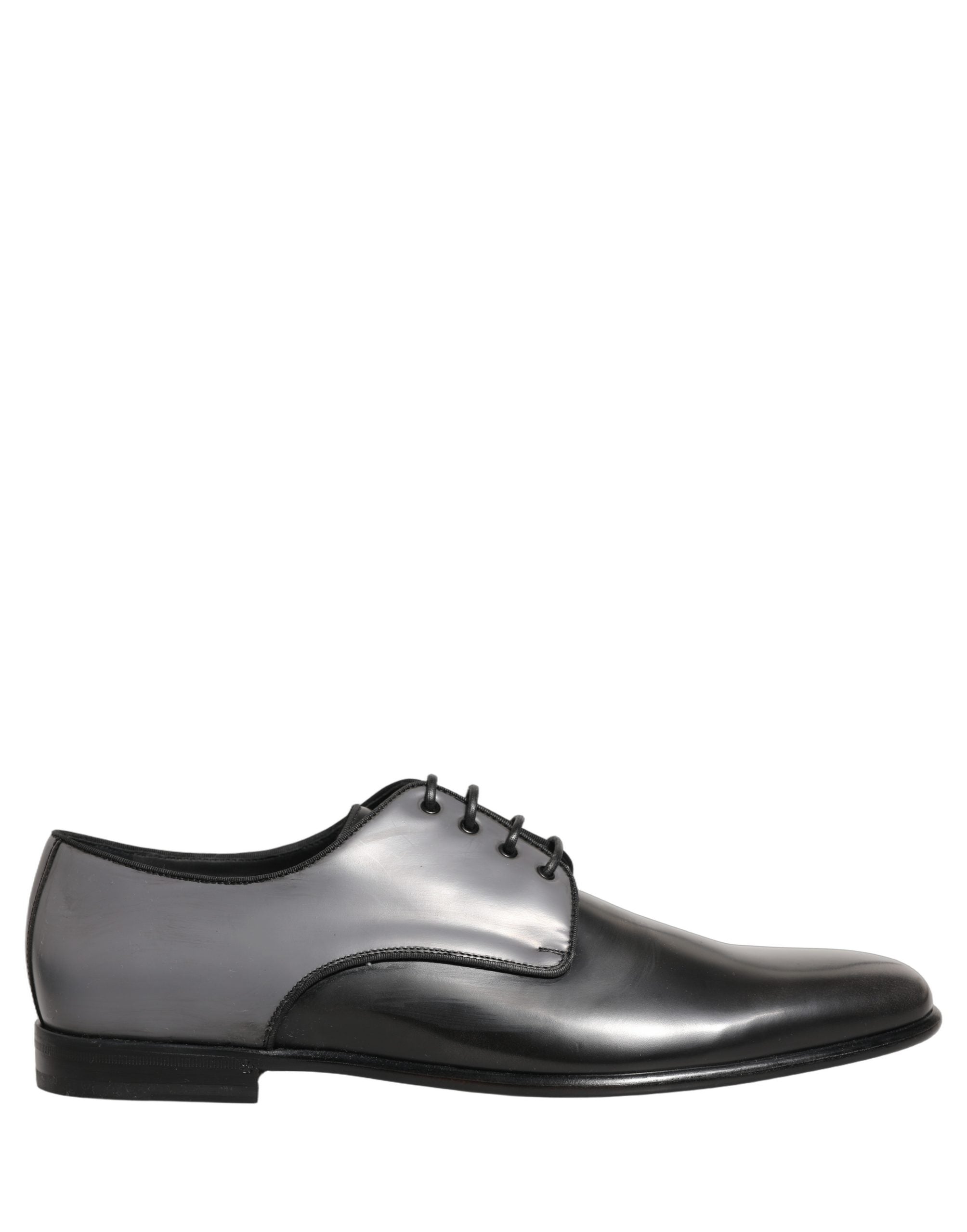 Dolce & Gabbana Black Leather Men Derby Dress Formal Shoes