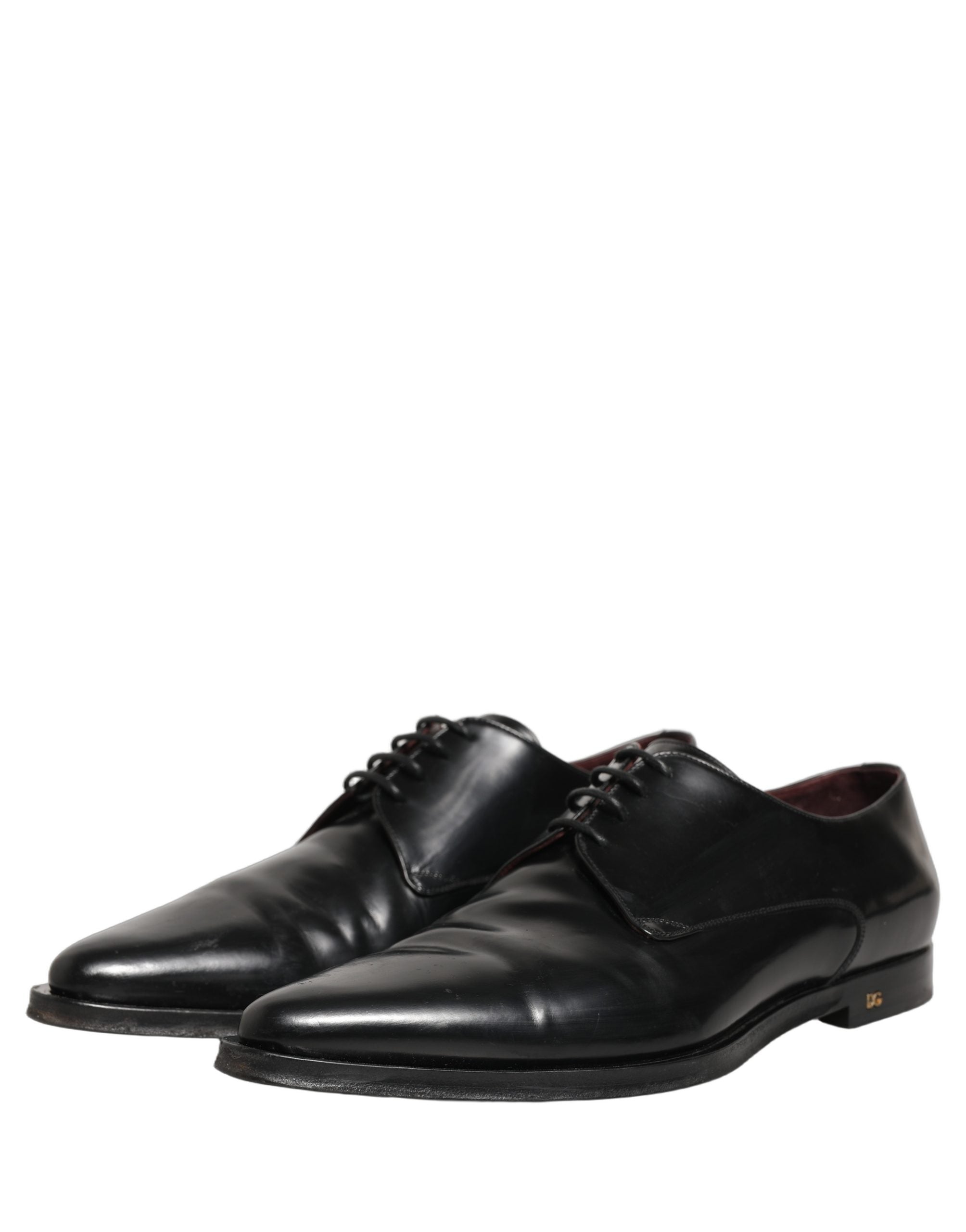 Dolce & Gabbana Black Leather Men Derby Dress Formal Shoes