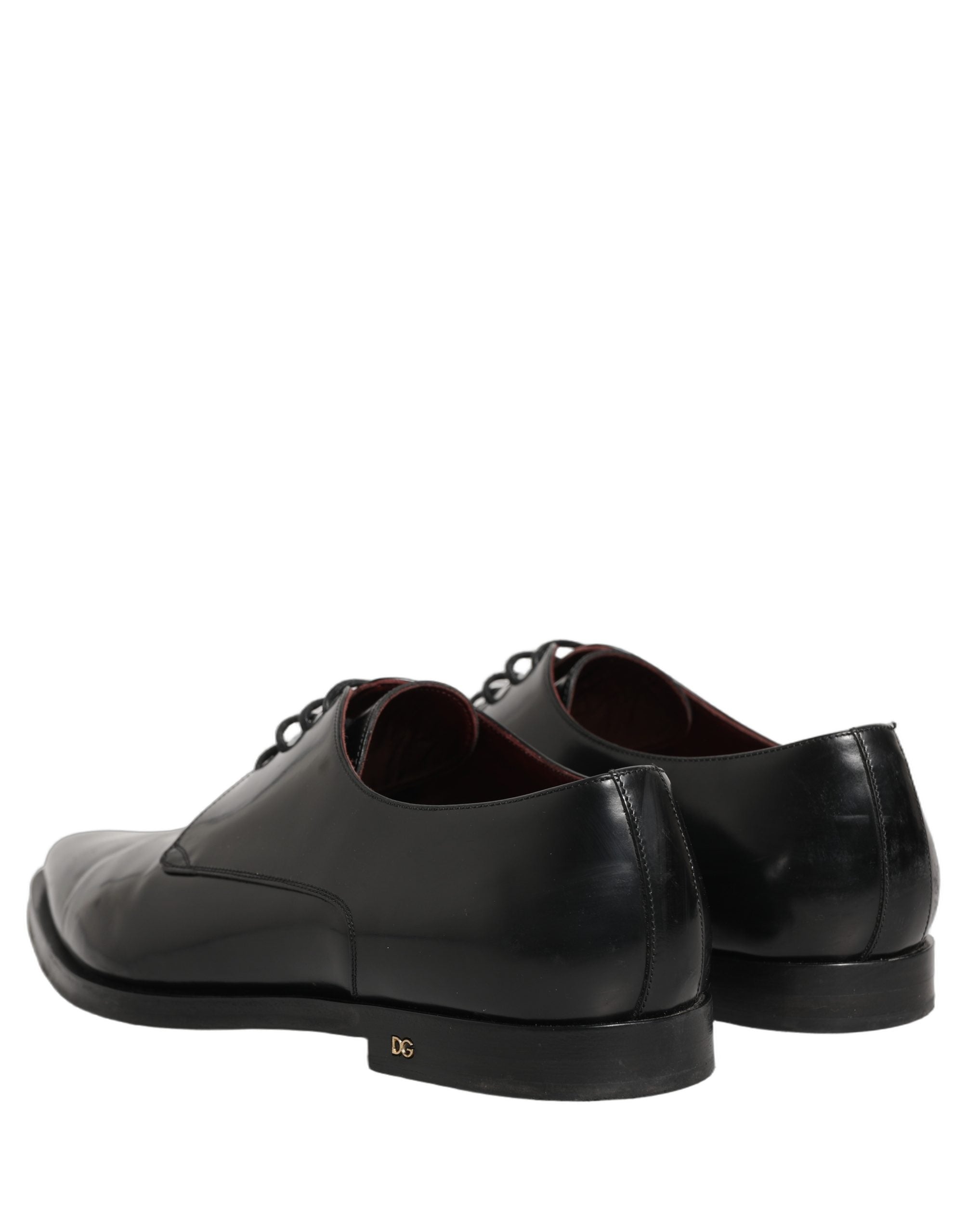 Dolce & Gabbana Black Leather Men Derby Dress Formal Shoes