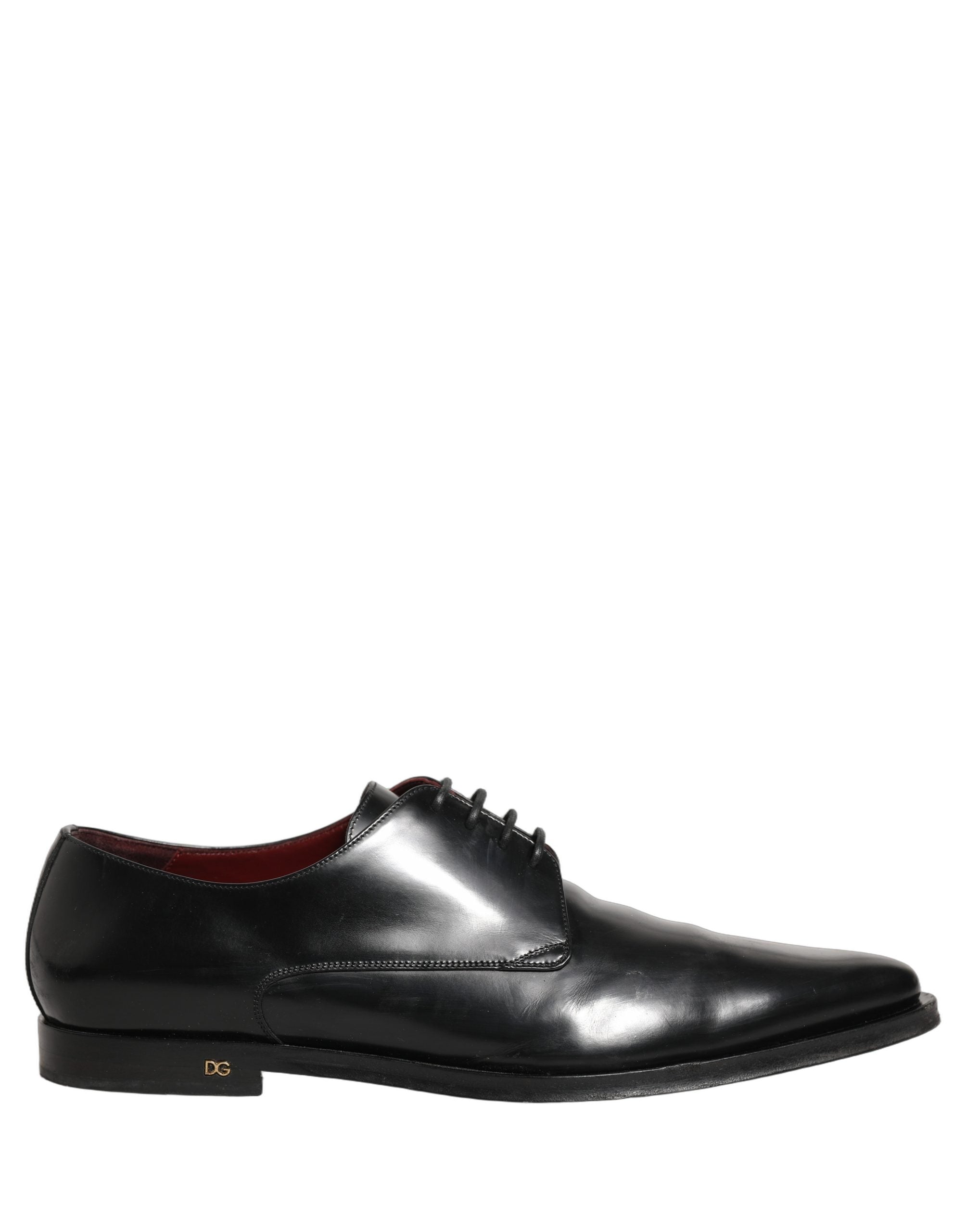 Dolce & Gabbana Black Leather Men Derby Dress Formal Shoes