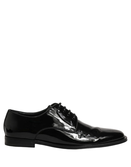 Dolce & Gabbana Black Leather Men Derby Dress Men Formal Shoes