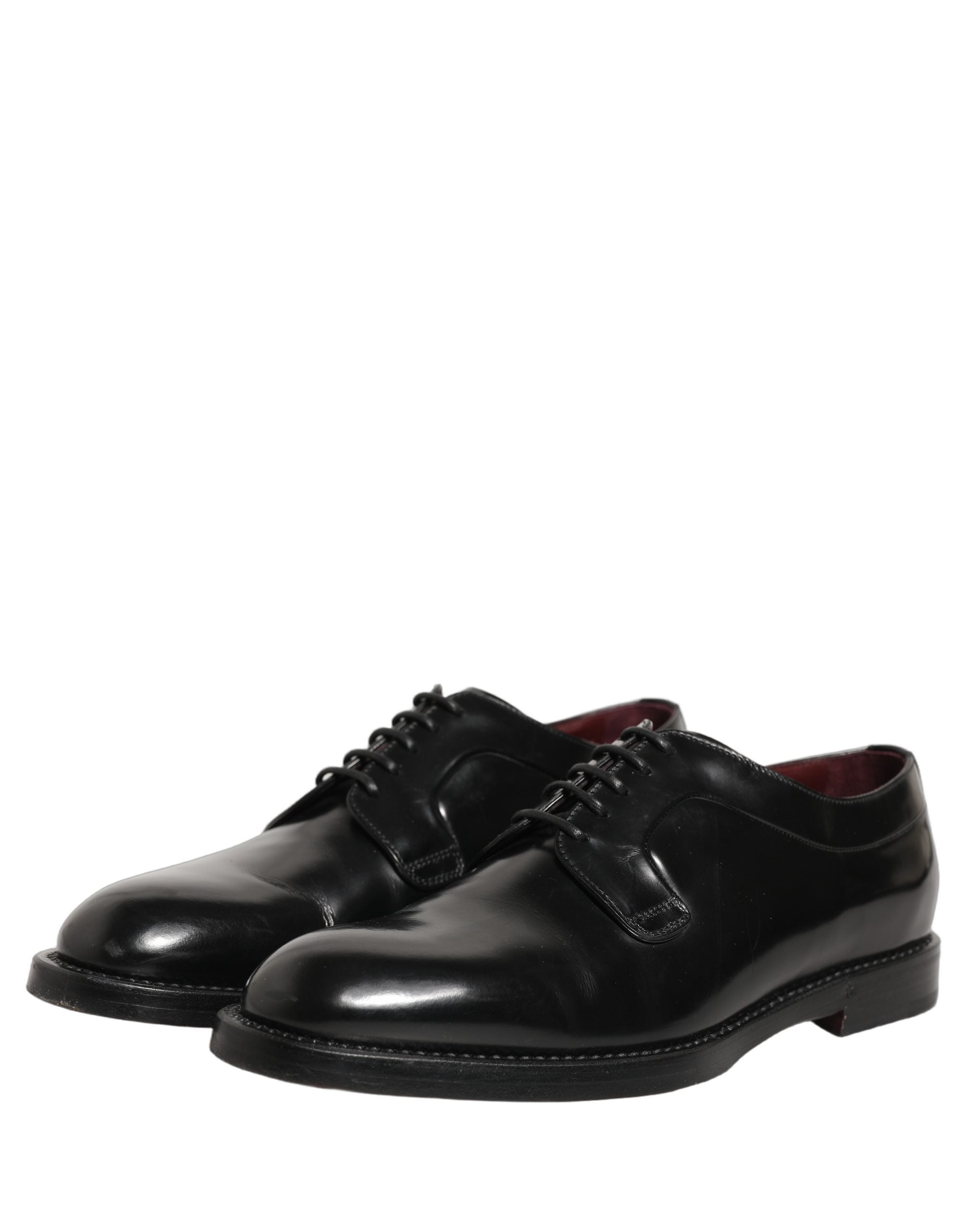 Dolce & Gabbana Black Leather Derby Dress Men Formal Shoes