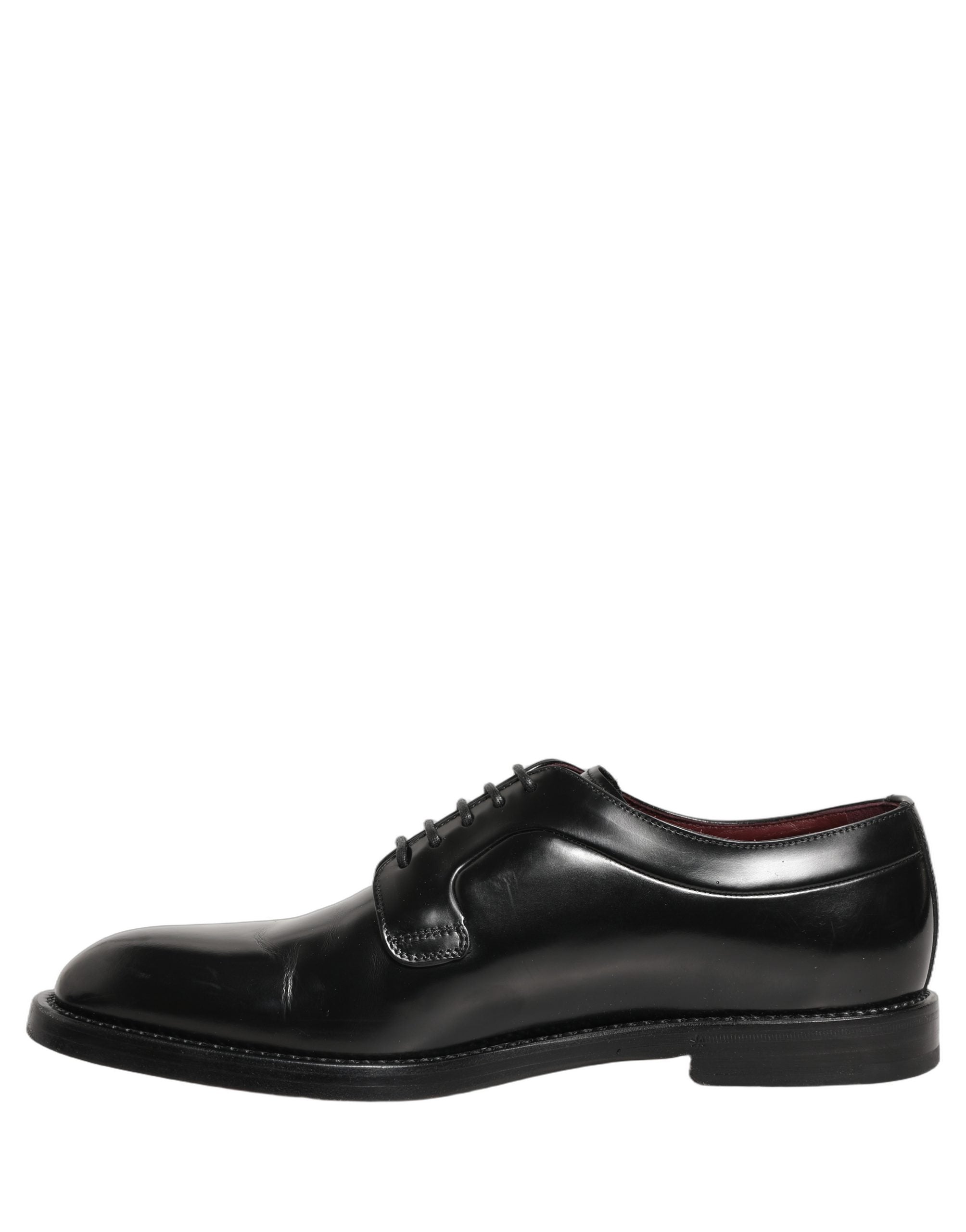 Dolce & Gabbana Black Leather Derby Dress Men Formal Shoes
