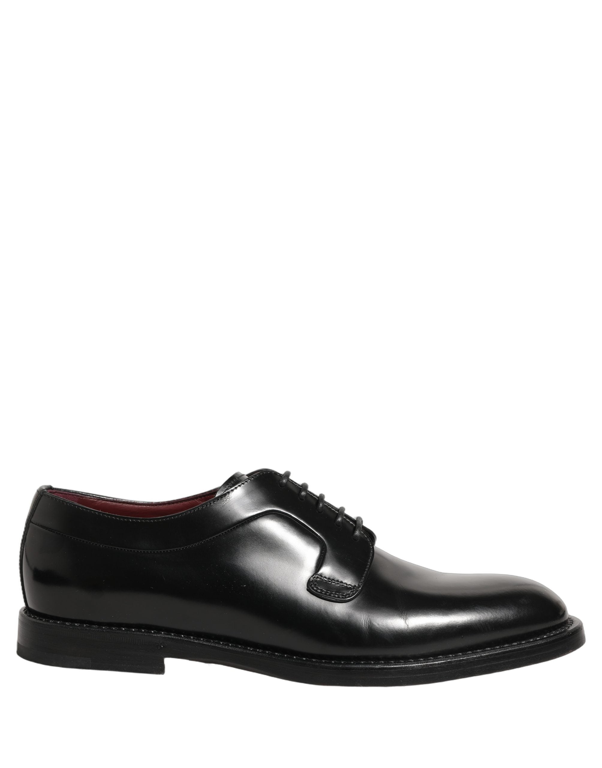 Dolce & Gabbana Black Leather Derby Dress Men Formal Shoes