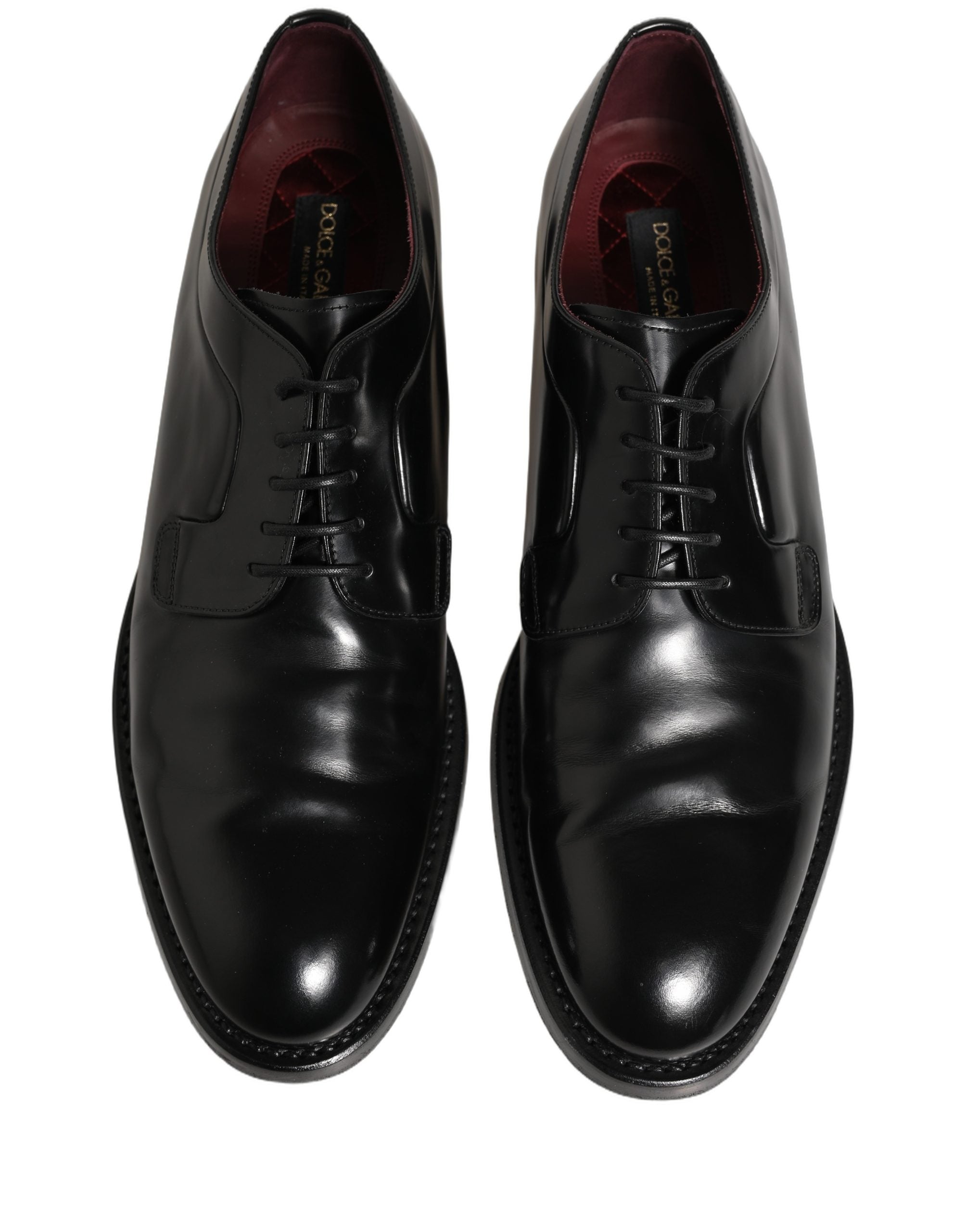 Dolce & Gabbana Black Leather Derby Dress Men Formal Shoes