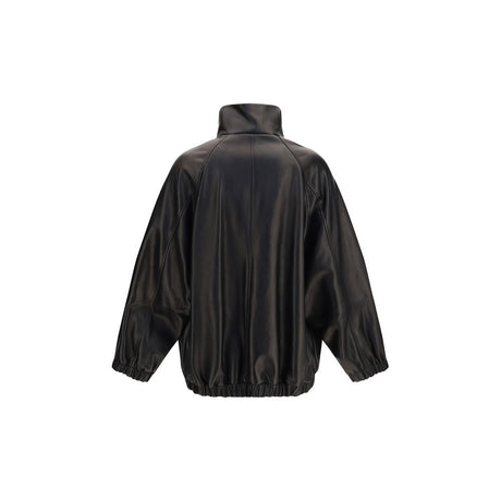 Brunello Cucinelli Black Lamb Ovis Aries Aries Leather Jacket
