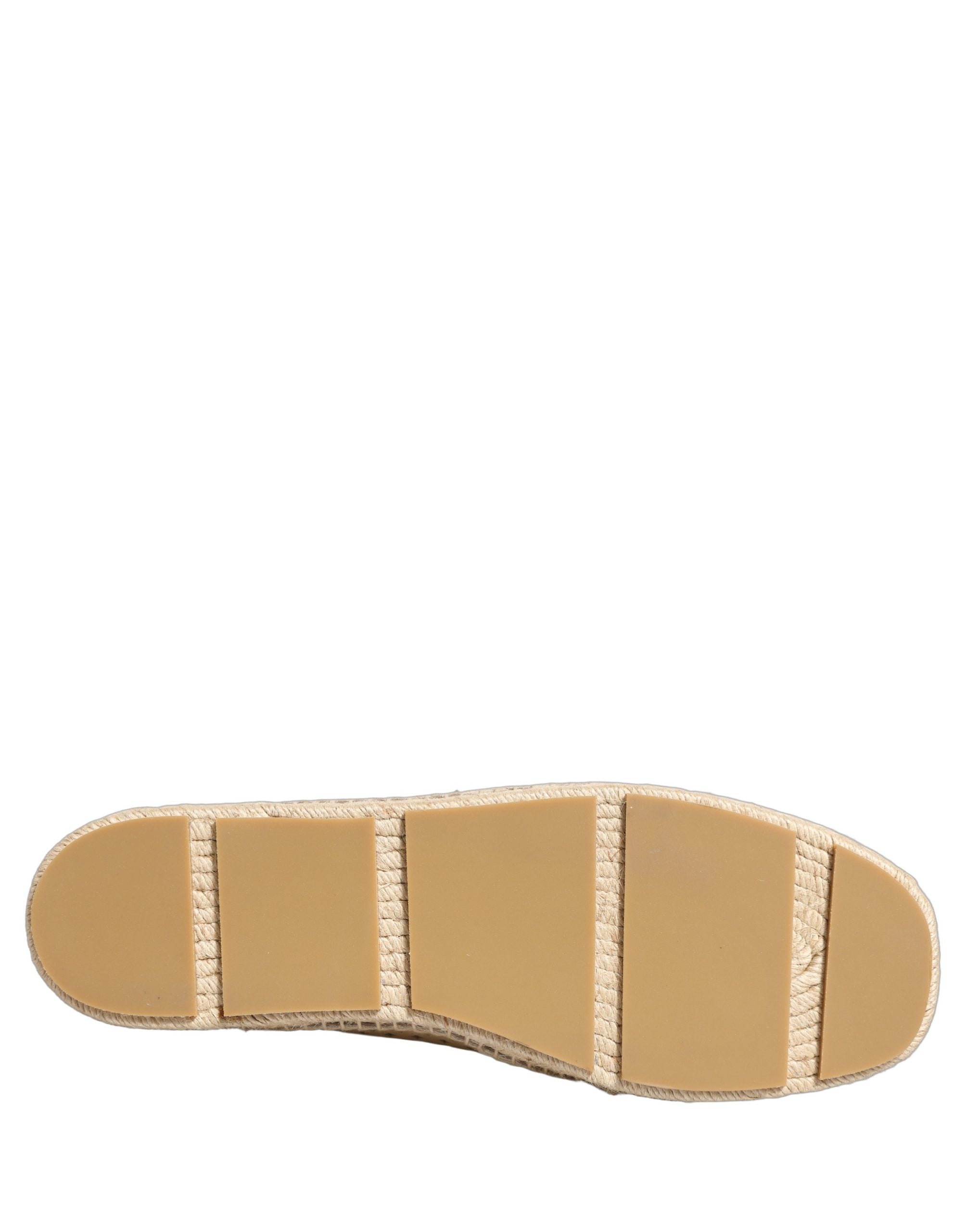 Dolce & Gabbana Beige Leather Cutout Logo Espadrilles Shoes