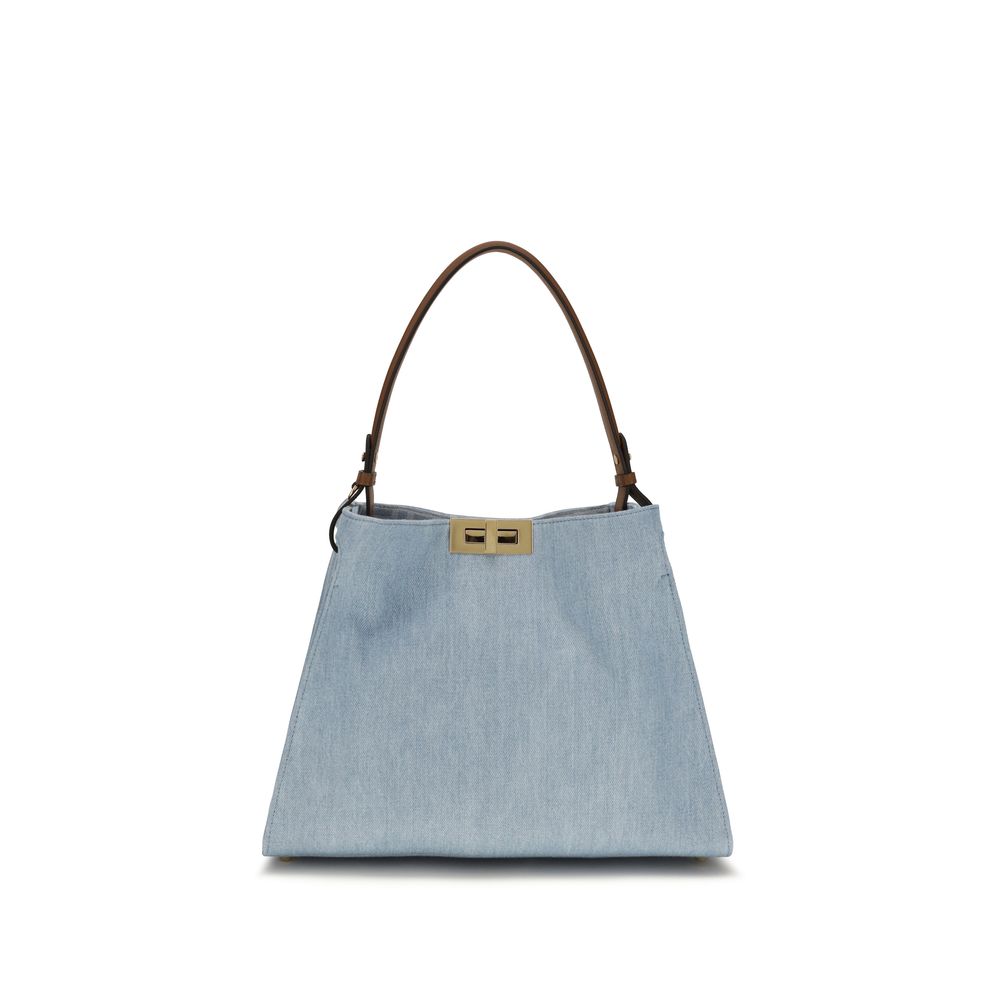 Fendi Blue Cotton Shoulder Bag
