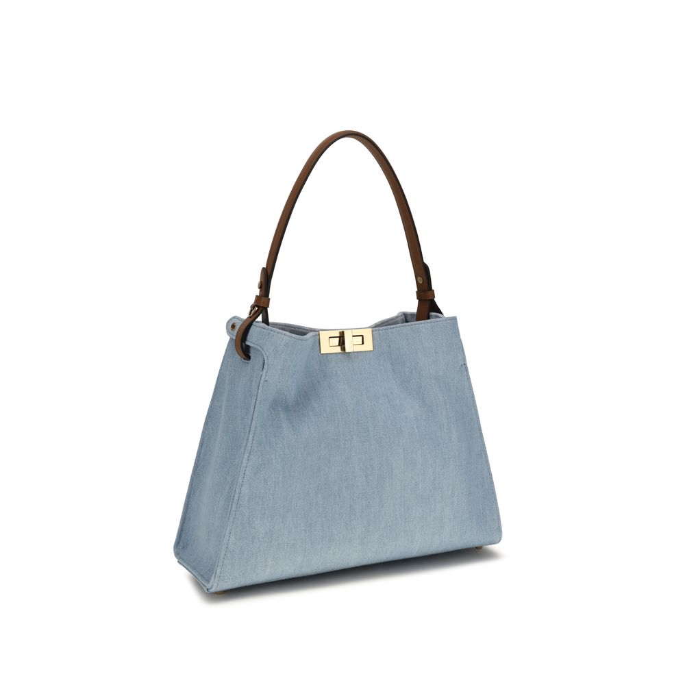Fendi Blue Cotton Shoulder Bag