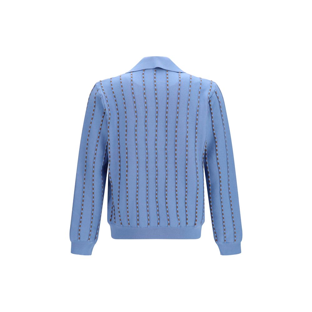 Fendi Blue Cotton Polo Shirt