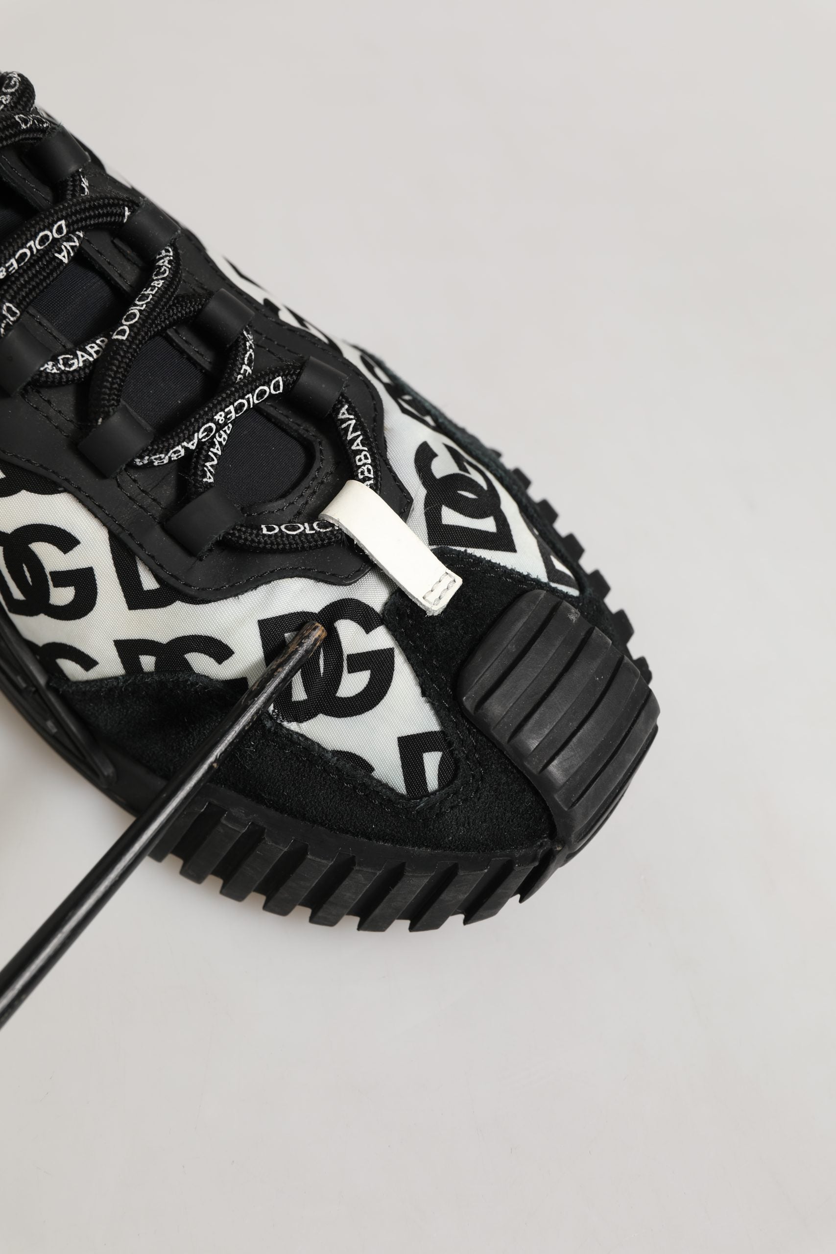 Dolce & Gabbana Black Logo Lace Up Low Top NS1 Men Sneakers Shoes