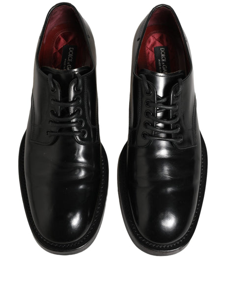 Dolce & Gabbana Black Leather Lace Up Derby Dress Men Shoes