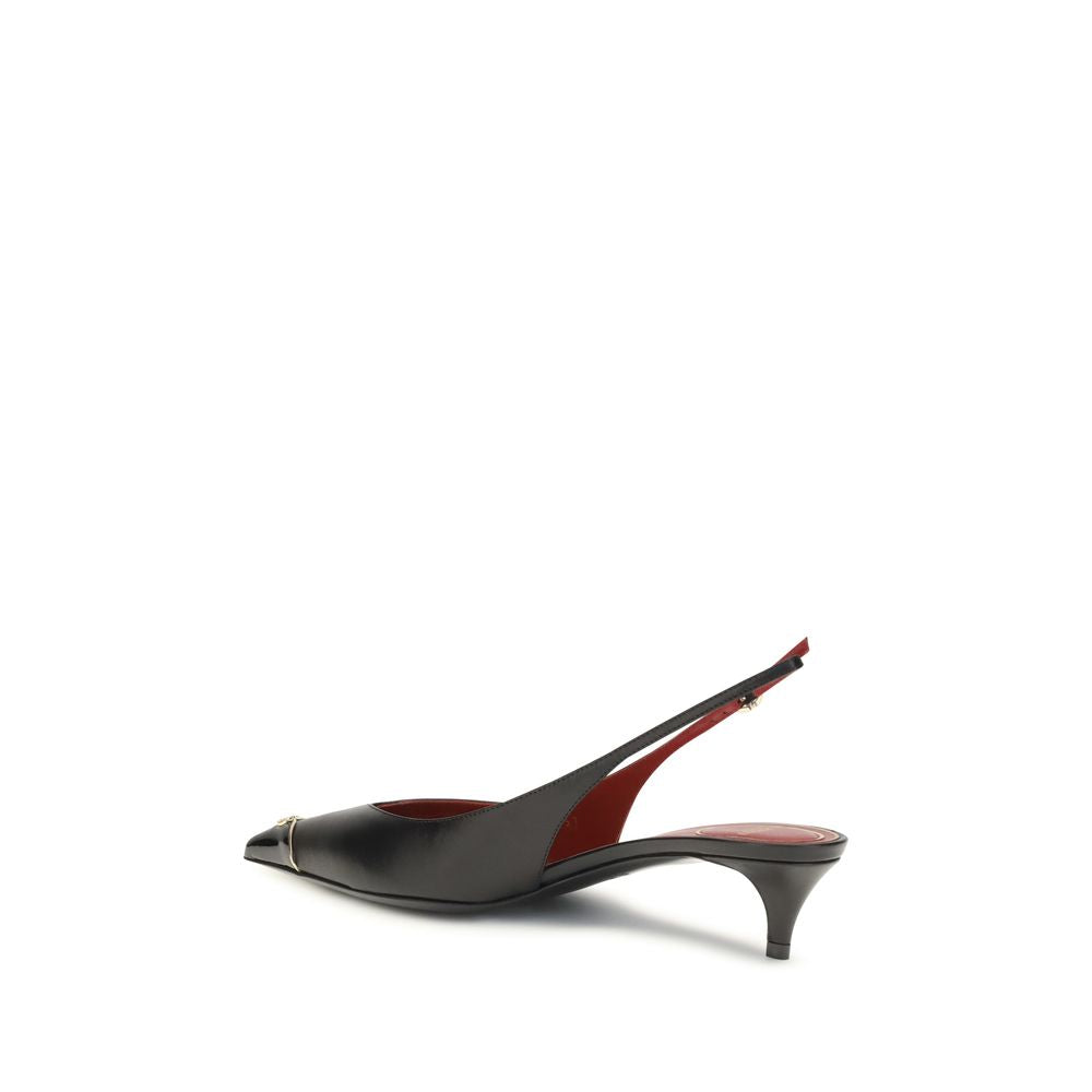 Valentino Garavani Black Calf Leather Bos Taurus High Heel Pumps