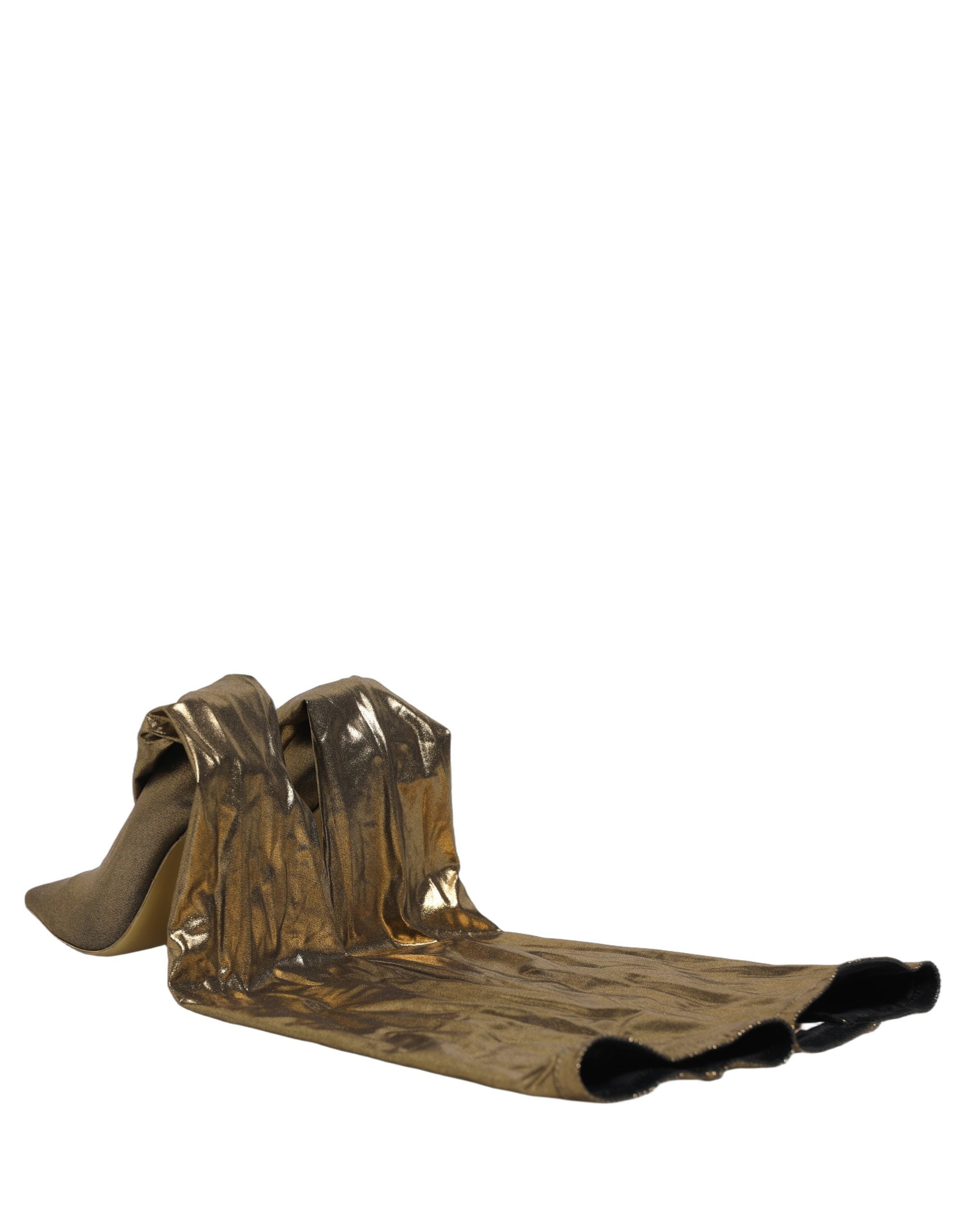 Dolce & Gabbana Gold Nylon Socks Knee High Boots Pumps Shoes