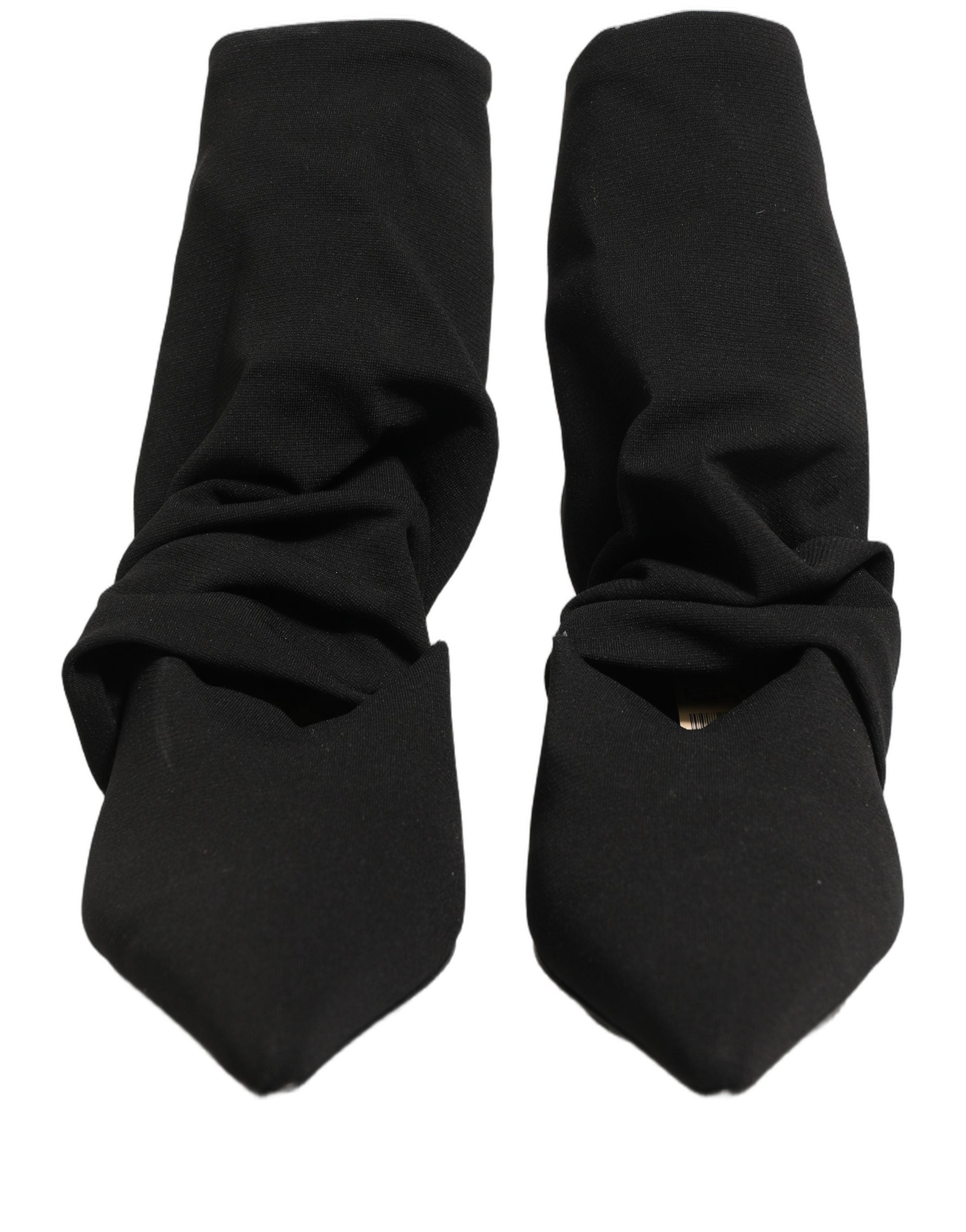 Dolce & Gabbana Black Stretch Socks Heels Ankle Boots Shoes