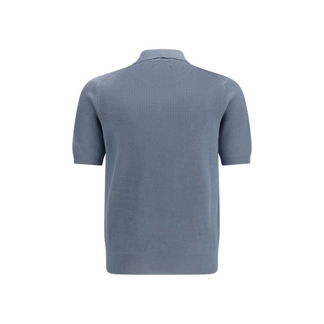 Brunello Cucinelli Blue Cotton Polo Shirt