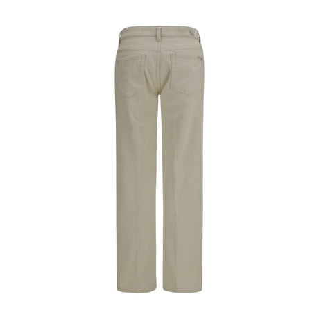 7FOR Beige Cotton Straight-Leg Jeans