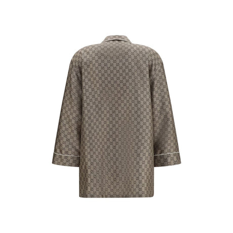Gucci Beige Silk Dress Shirt