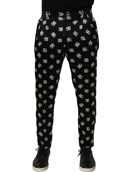 Dolce & Gabbana Black Silk Skinny Leg Dress Men Trouser Pants