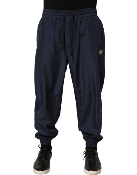 Dolce & Gabbana Dark Blue Polyester Jogger Sweatpants Pants