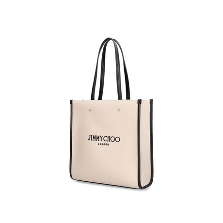 Jimmy Choo Beige Canvas Tote Bag