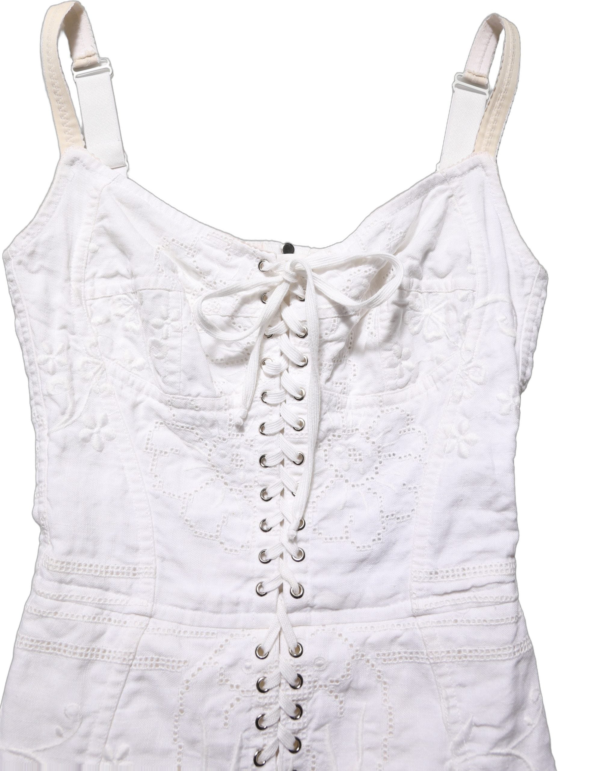 Dolce & Gabbana Black Cotton Corset Style Fitted Mini Dress