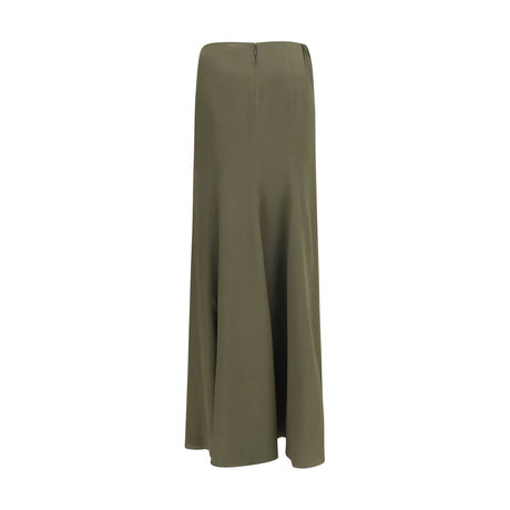 Alexander McQueen Bicolor Silk Long Skirt