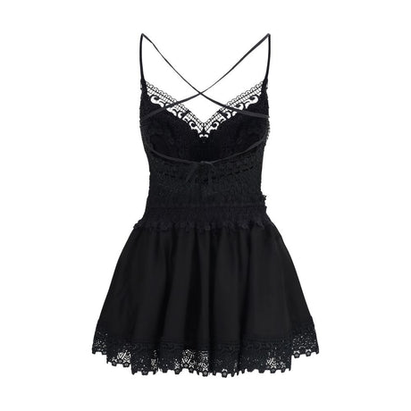 Charo Ruiz Black Cotton Casual Dress