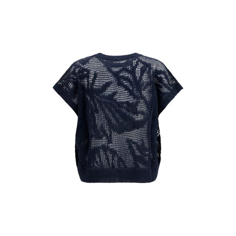 Brunello Cucinelli Blue Linen T-Shirt
