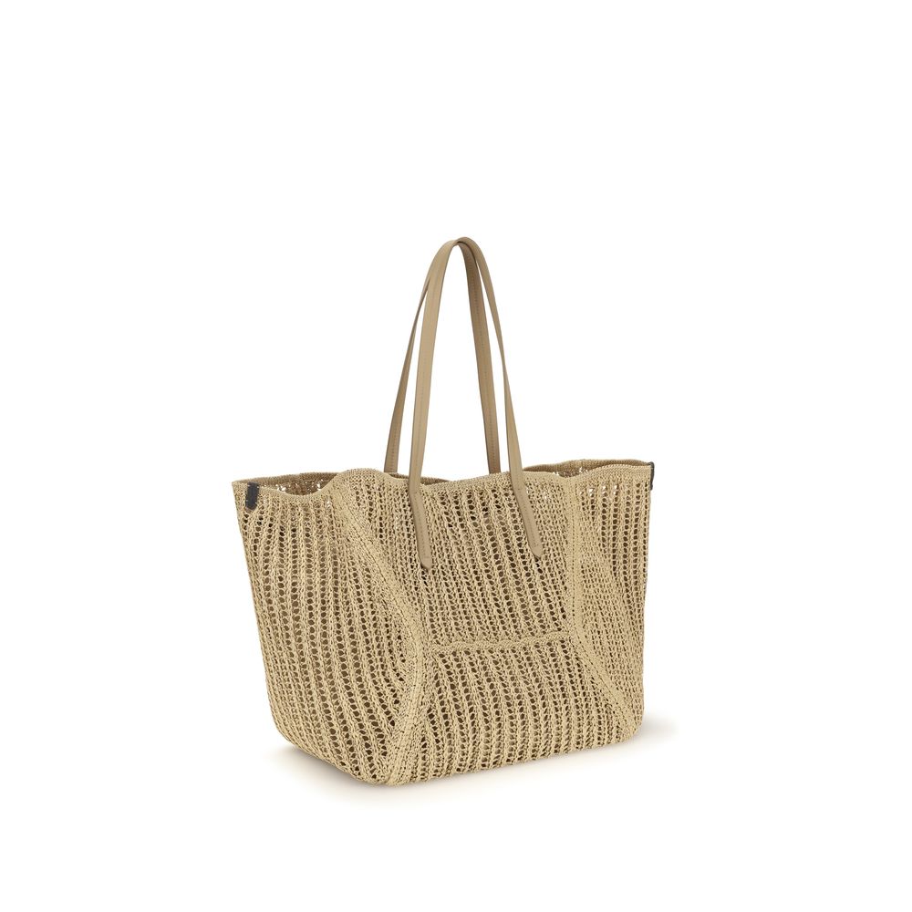 Brunello Cucinelli Beige Raffia Handbag