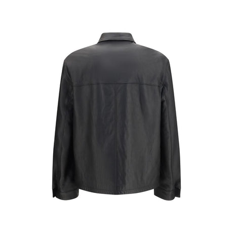 Prada Black Lamb Ovis Aries Aries Leather Jacket