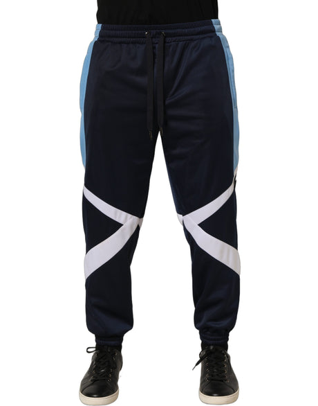 Dolce & Gabbana Blue White Drawstring Jogger Sweatpants Pants