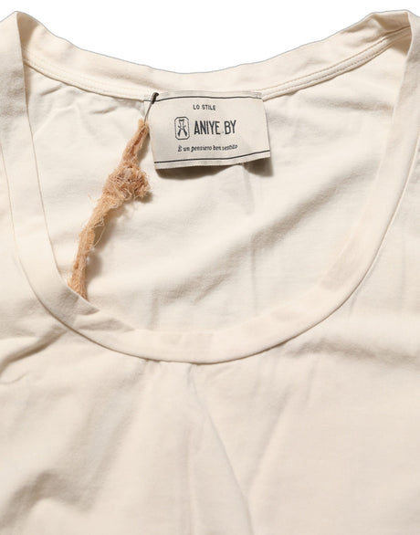 Aniye By Beige Viscose Sleeveless Round Neck Women Tank Top