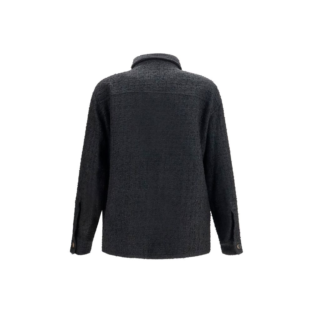 Balmain Black Cotton Full-Length Jacket