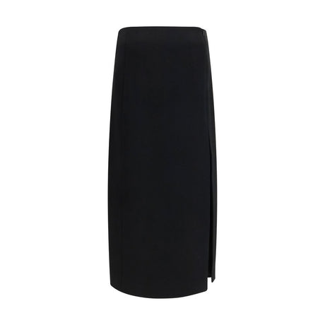 Khaite Black Acetate Long Skirt