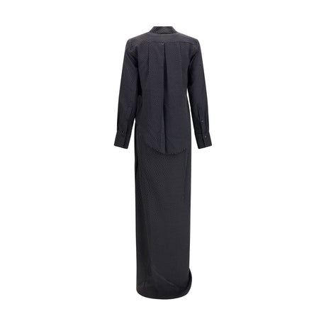 SA SU PHI Black Silk Long Dress