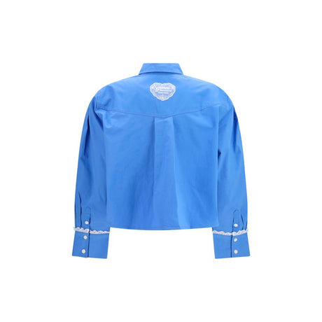 Ganni Blue Cotton Pattern Shirt