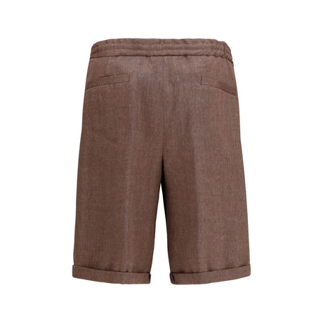 Brunello Cucinelli Brown Linen Bermuda Shorts