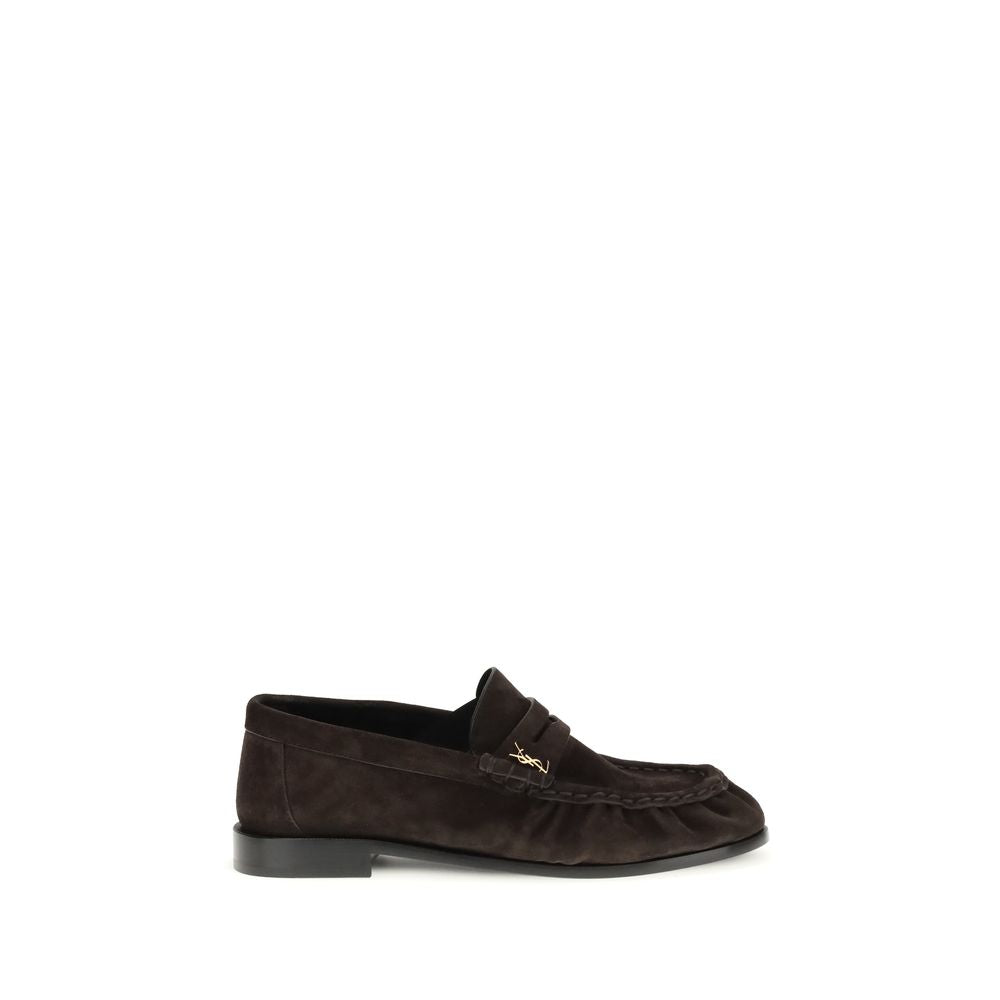 Saint Laurent Brown Calf Leather Bos Taurus Slip-On Loafers