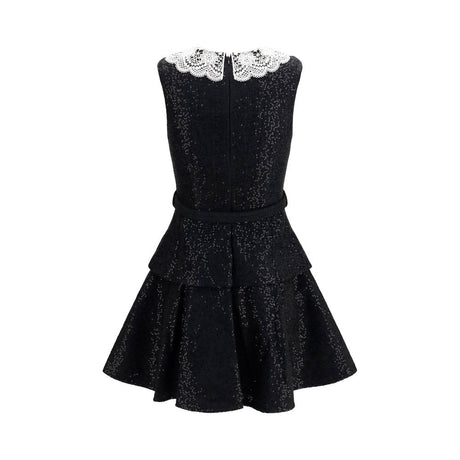 Self-Portrait Black Polyester Casual Dress