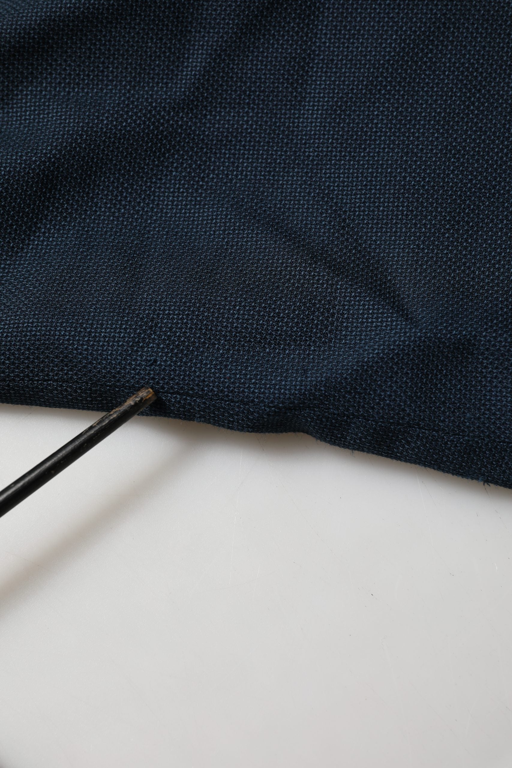 Dolce & Gabbana Blue Wool Logo Single Breasted Coat Jacket