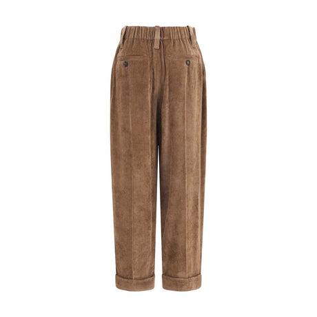 Brunello Cucinelli Brown Viscose Casual Pants